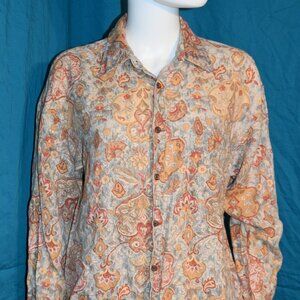 Tweeds Paisley Button Down Blouse